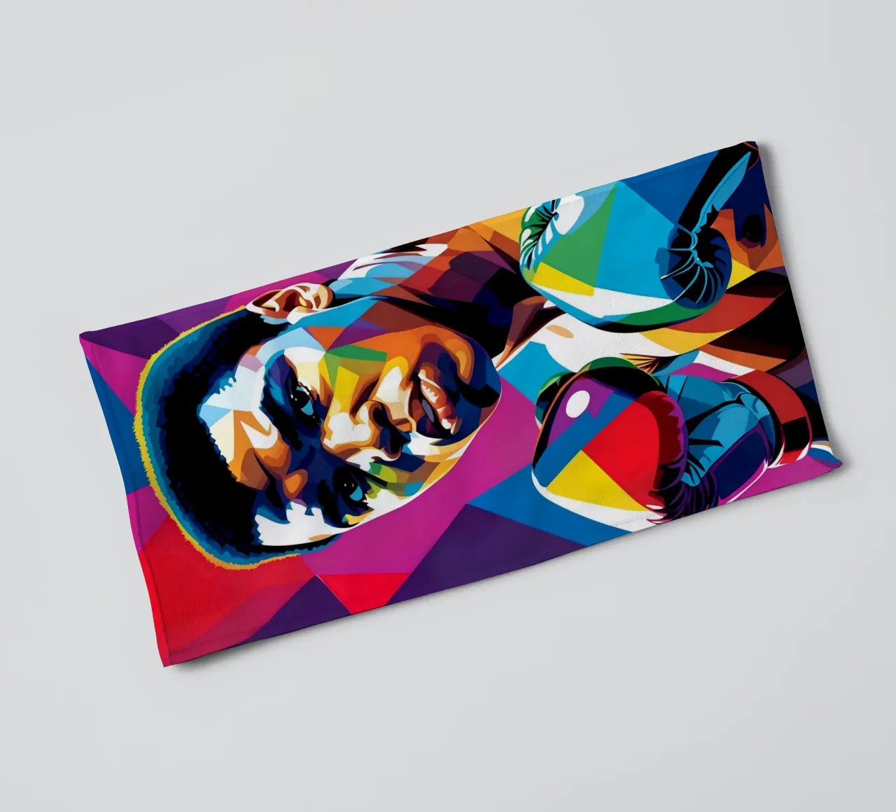 Muhammad Ali pop art al neon asciugamano da bagno da BONANZA