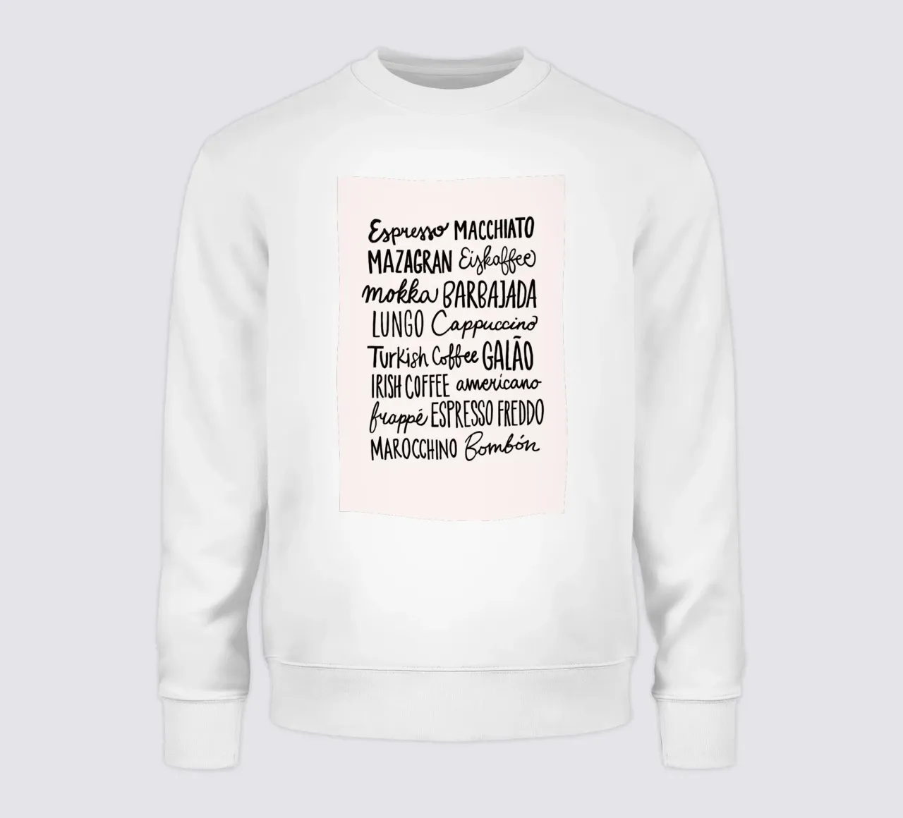 Coffee Menu felpa da Pure