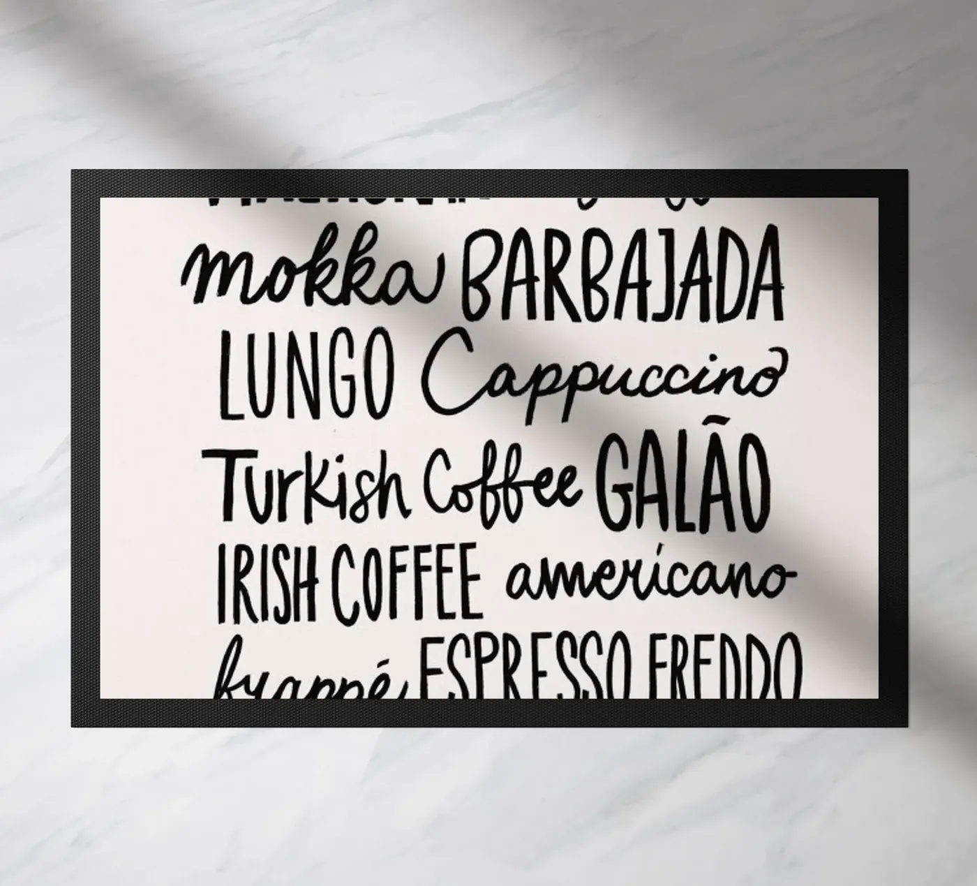 Coffee Menu doormat by Pure