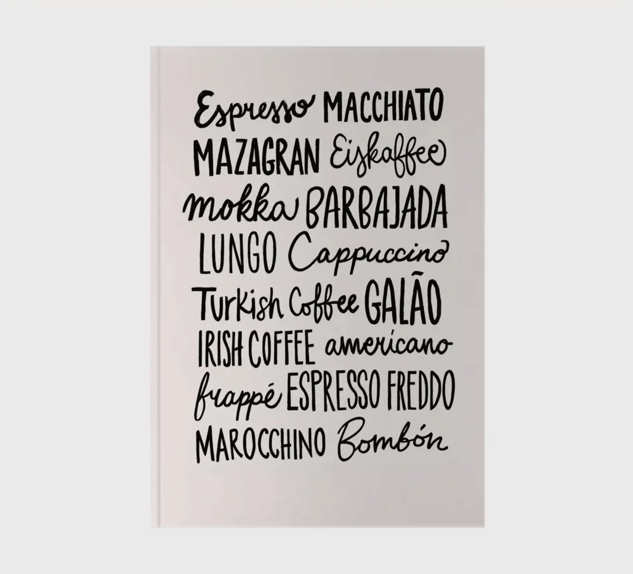 Coffee Menu notebook by Pure