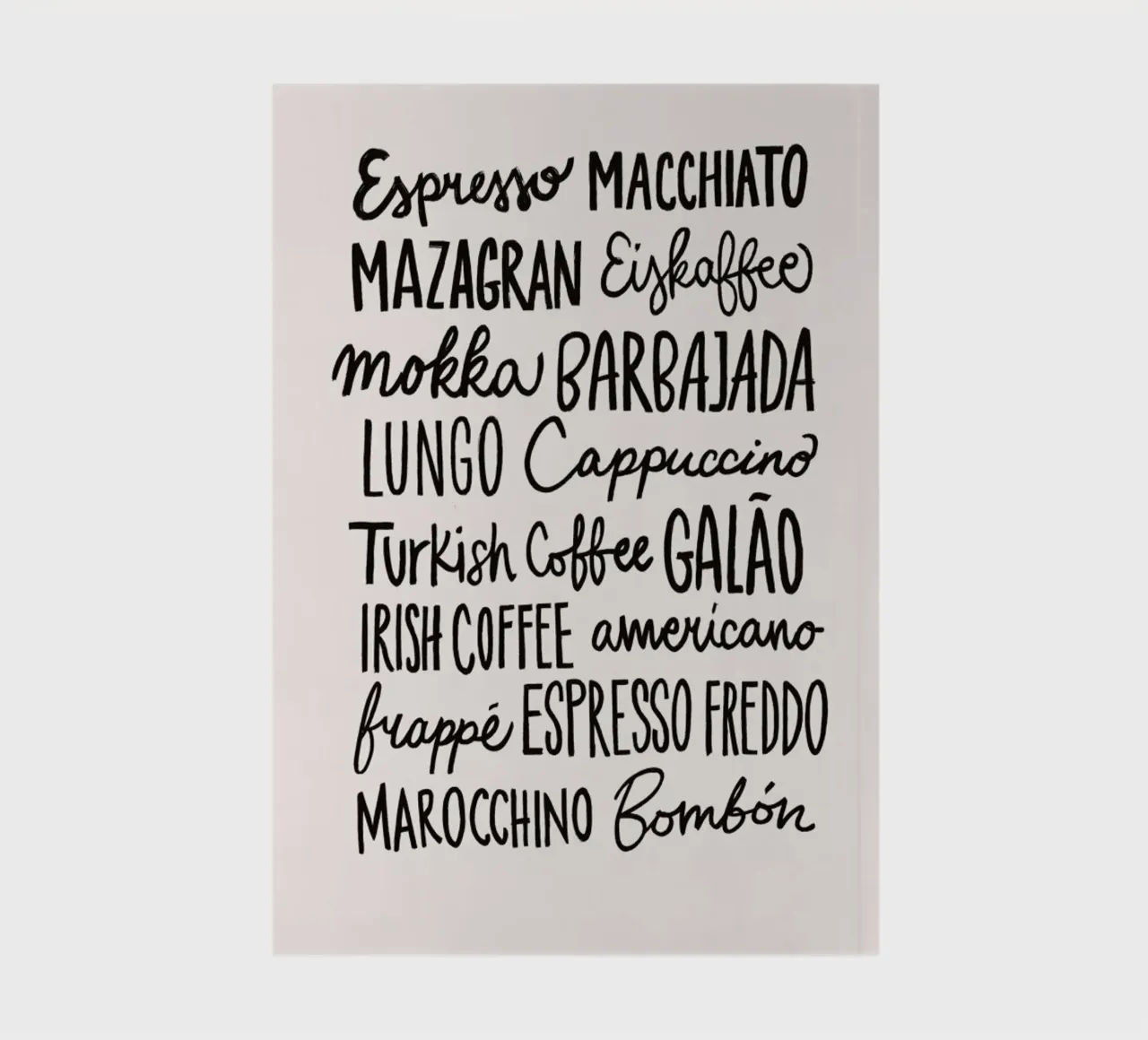 Coffee Menu notebook by Pure
