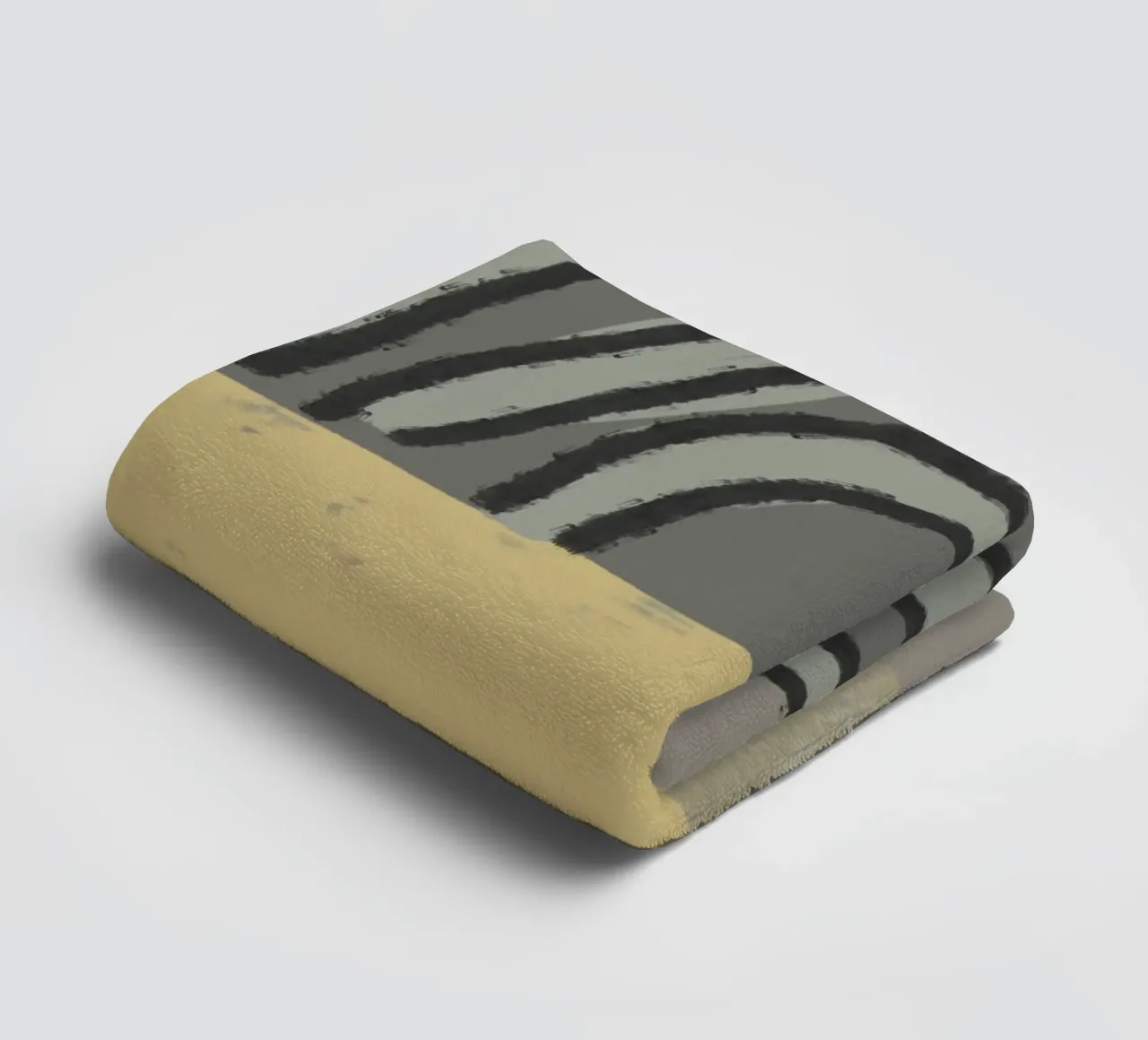 Organic and geometric shapes in green and yellow asciugamano da bagno da Imaginative