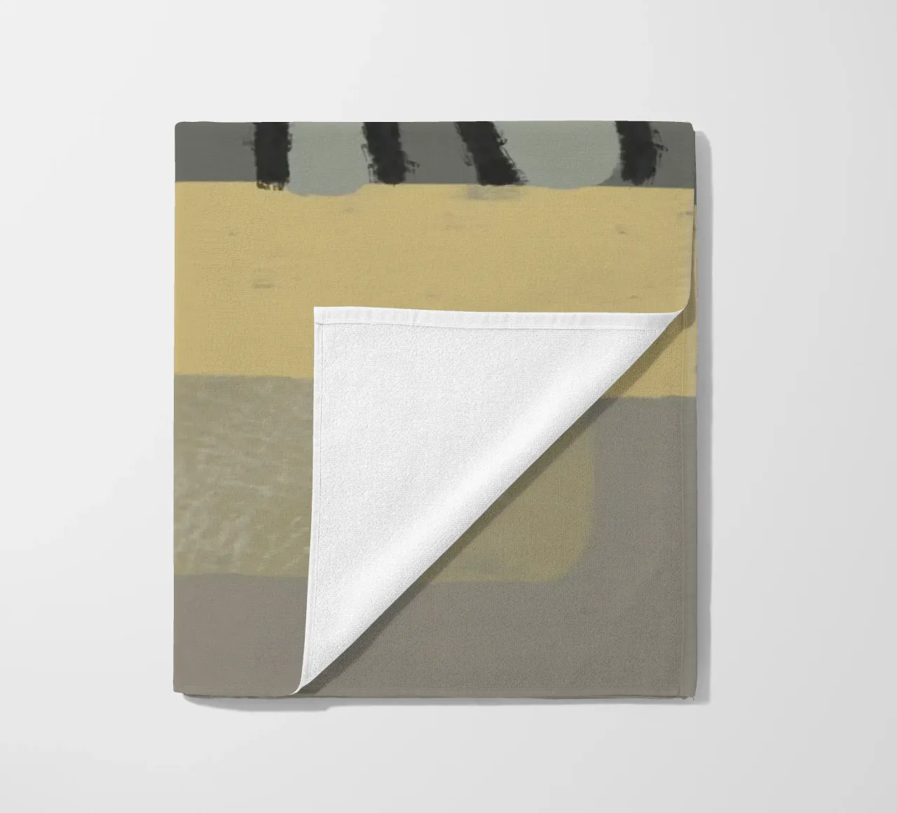 Organic and geometric shapes in green and yellow telo mare da Imaginative