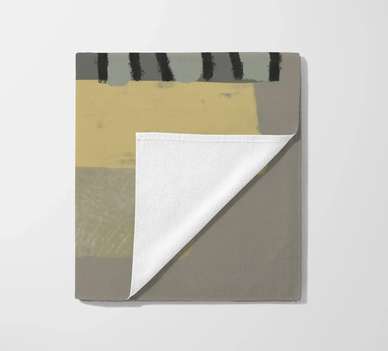 Organic and geometric shapes in green and yellow telo mare da Imaginative