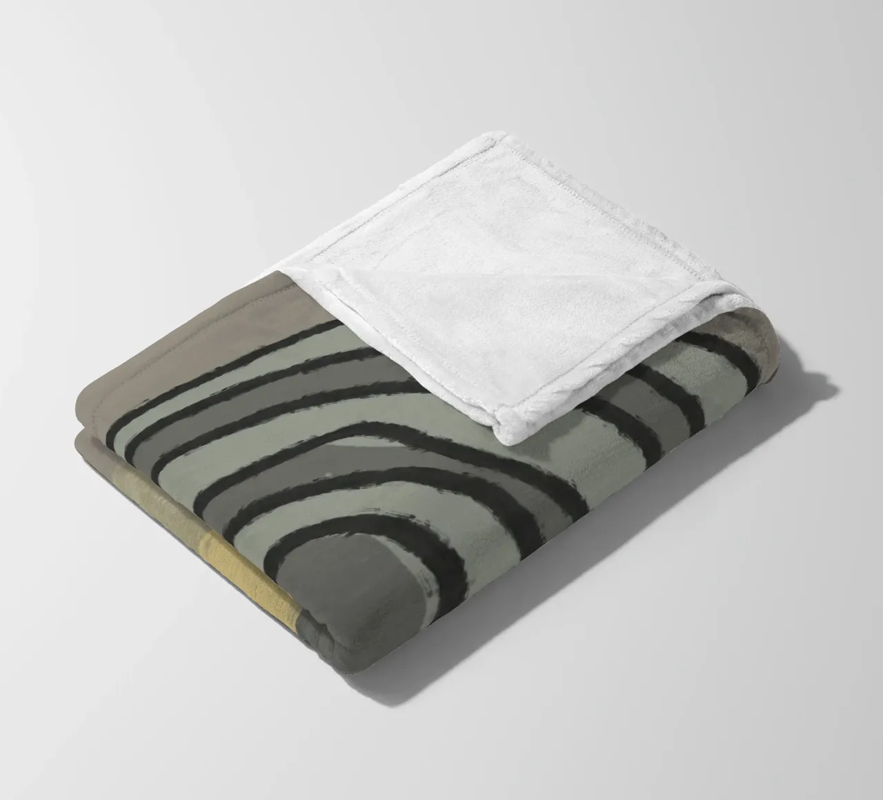 Organic and geometric shapes in green and yellow coperta in pile da Imaginative