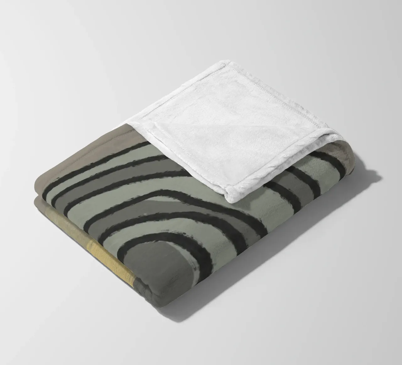 Organic and geometric shapes in green and yellow coperta in pile da Imaginative