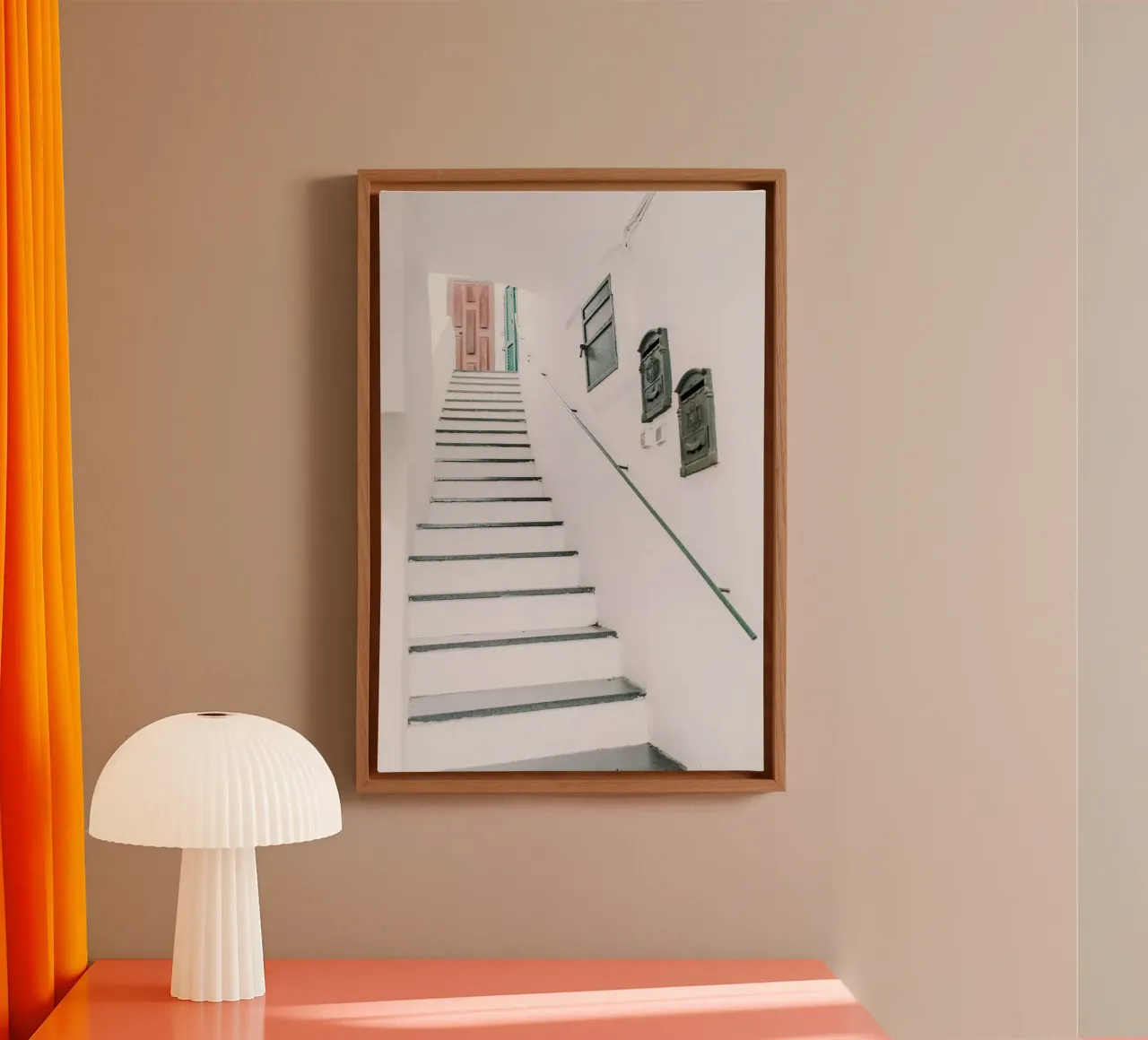 Rustic Stillness canvas with Floater frame by PhotoVibe Decor