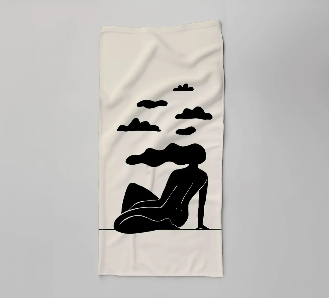 Head in the CLouds 2 asciugamano da bagno da Graphite