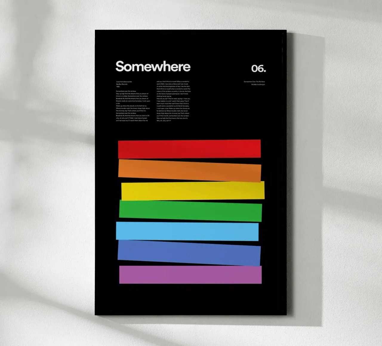 Somewhere over the Rainbow 06 poster con telaio in alluminio da Nick Barclay