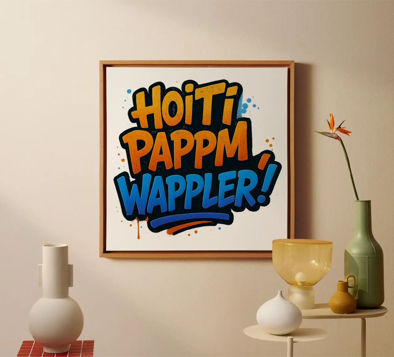 HOITI PAPPM, WAPPLER! canvas met Baklijst van Vintage Van Gogh