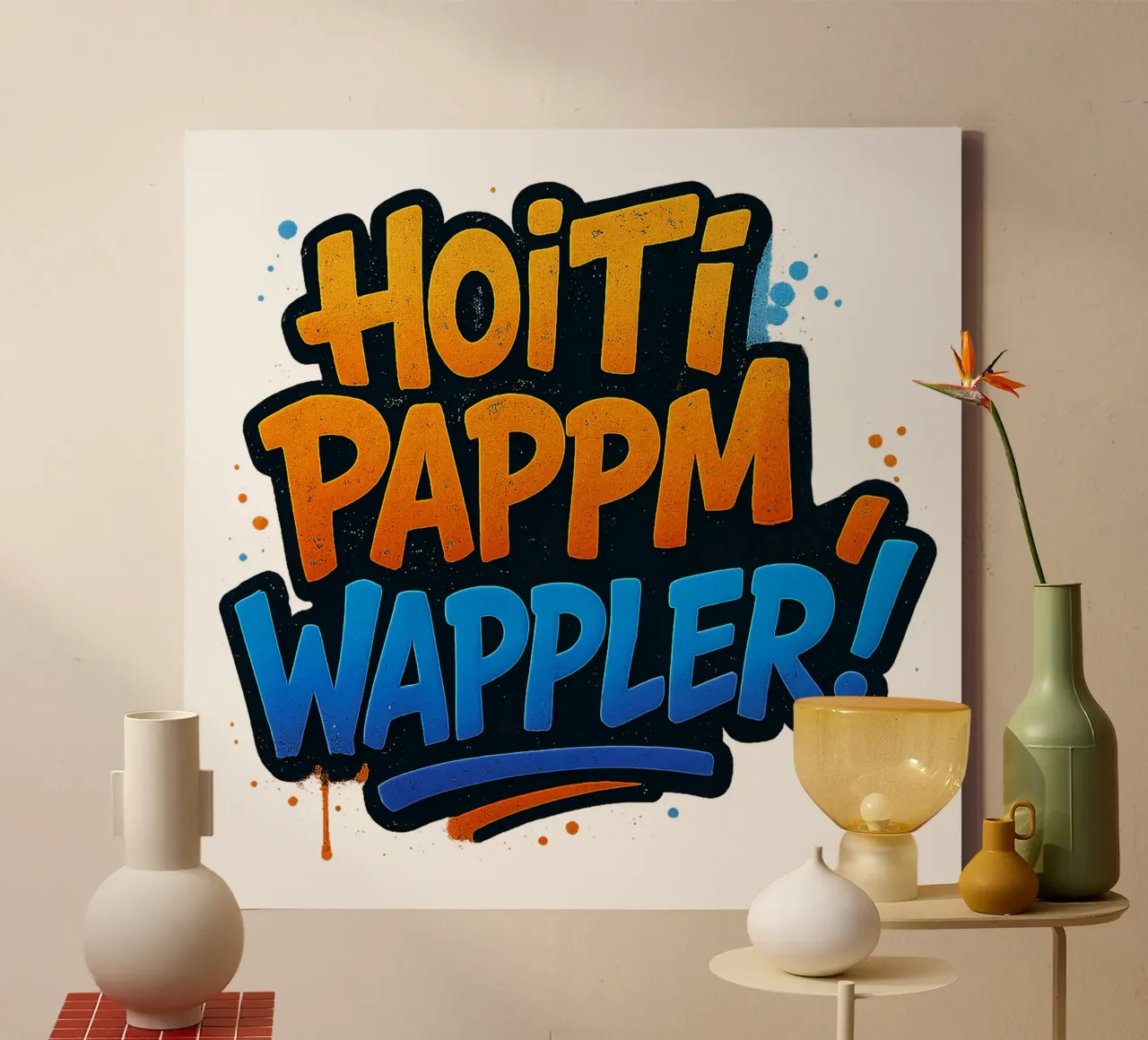 HOITI PAPPM, WAPPLER! canvas met Baklijst van Vintage Van Gogh