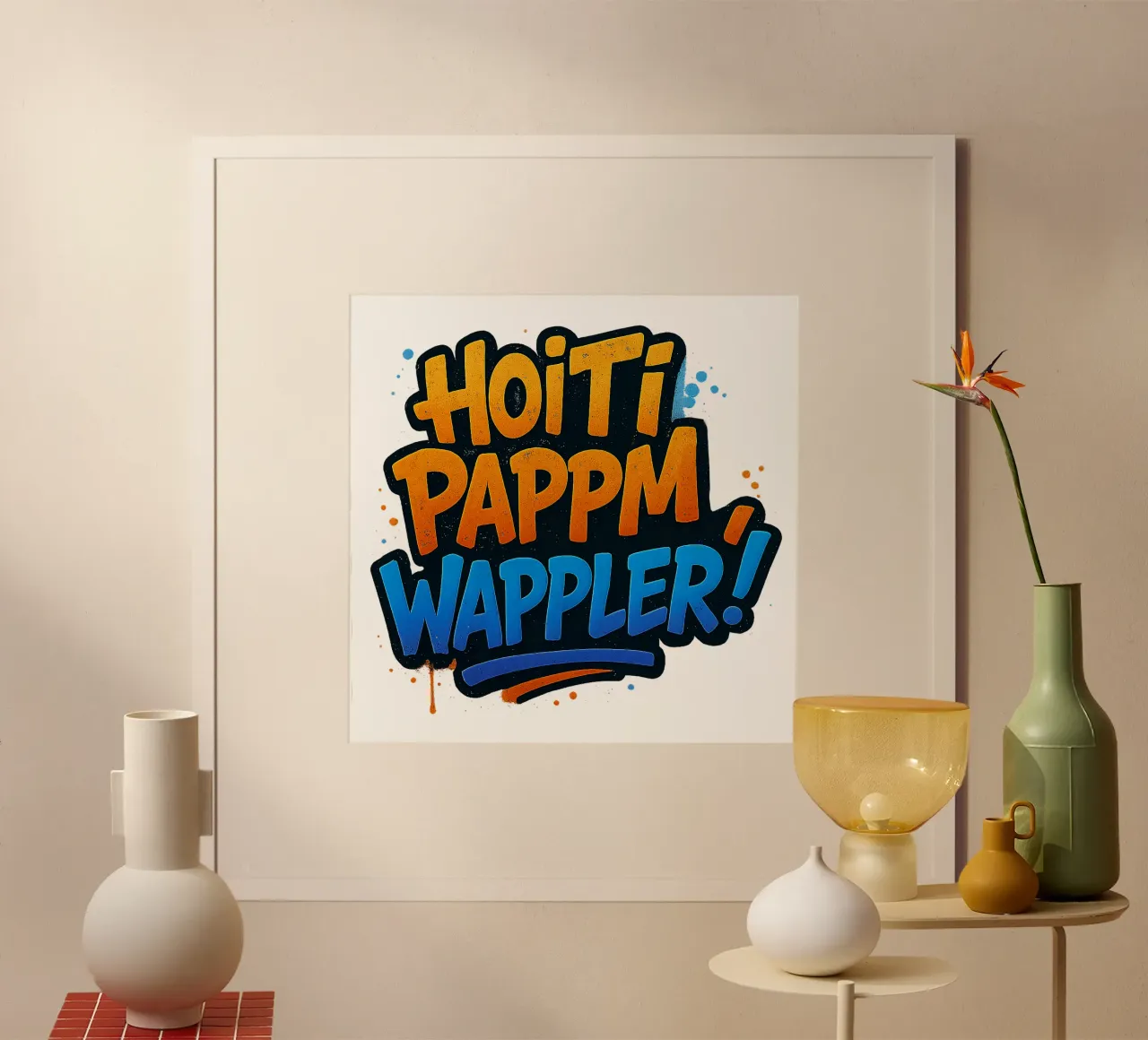 HOITI PAPPM, WAPPLER! poster con telaio in legno da Vintage Van Gogh