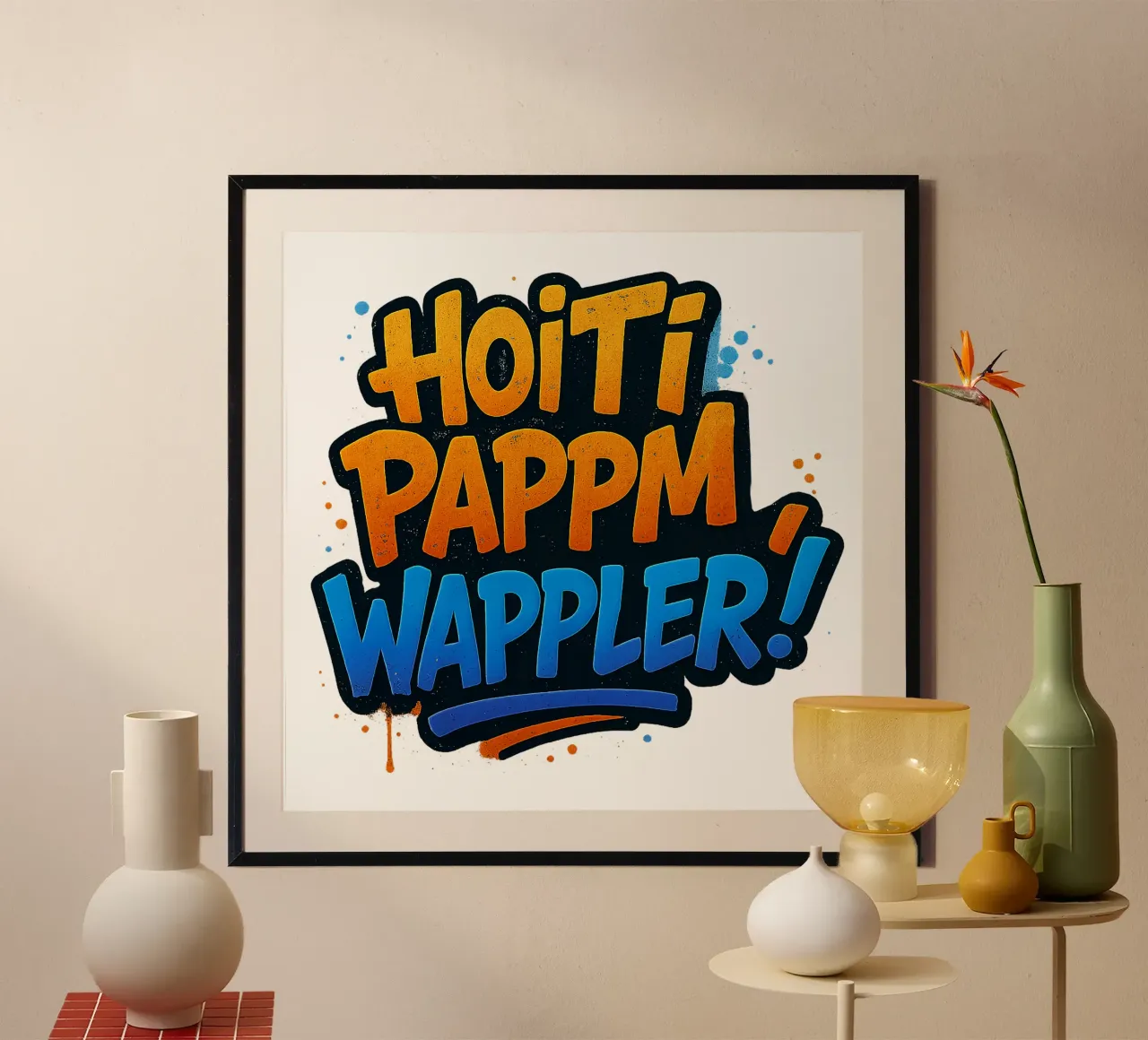 HOITI PAPPM, WAPPLER! poster con telaio in legno da Vintage Van Gogh