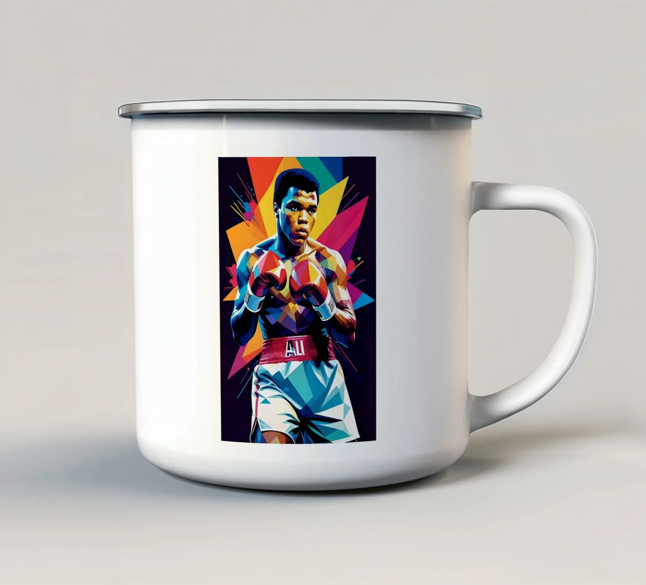Muhammad Ali wpap Kunst Emaille Tasse von BONANZA