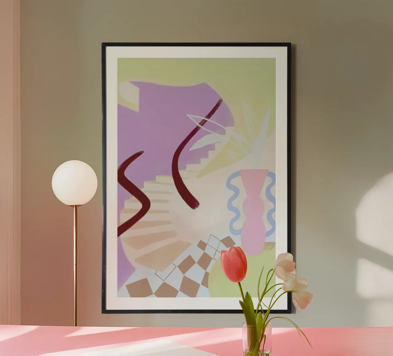 Stairs 2 poster con telaio in legno da Frauke Schyroki