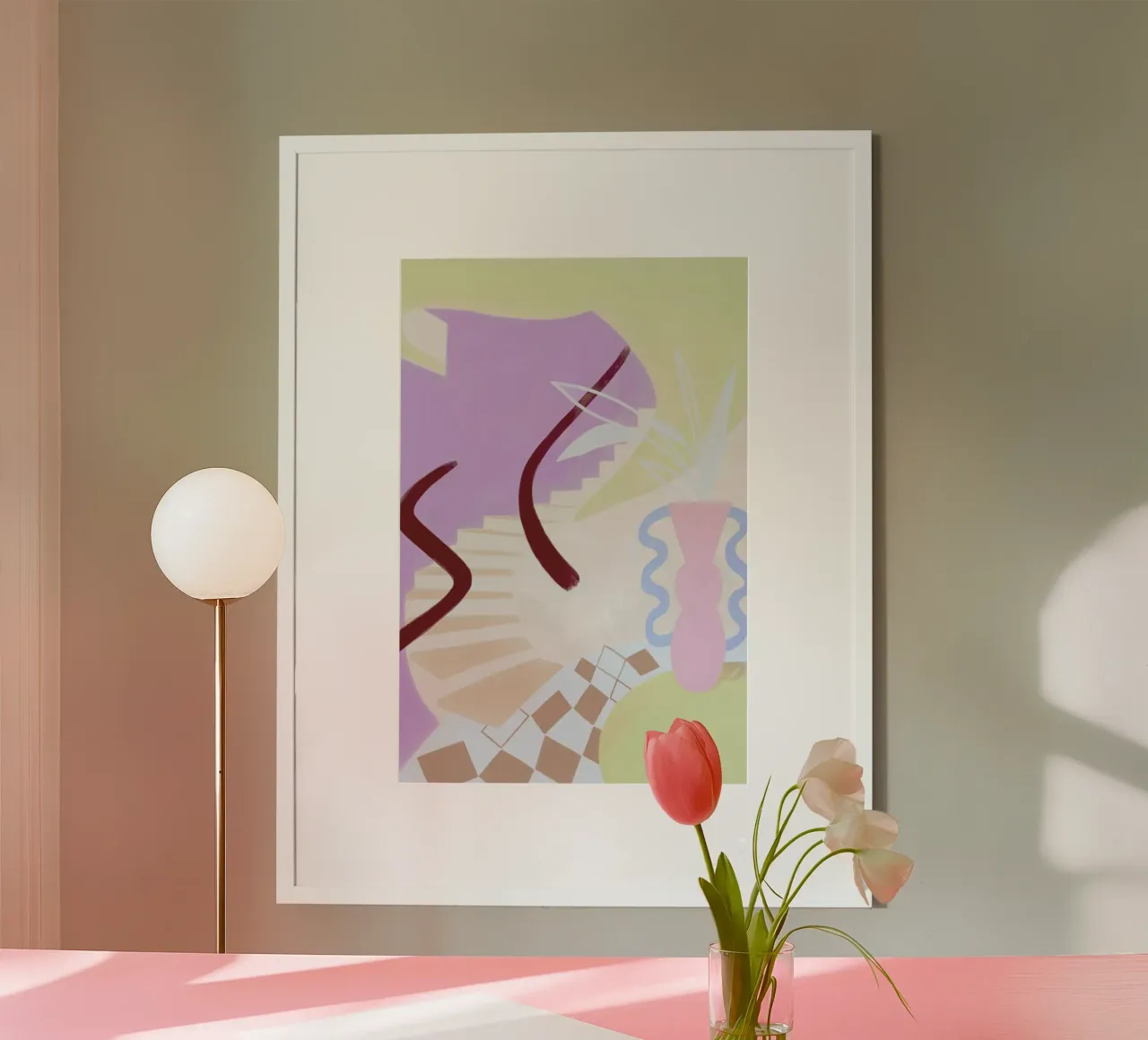 Stairs 2 poster con telaio in legno da Frauke Schyroki
