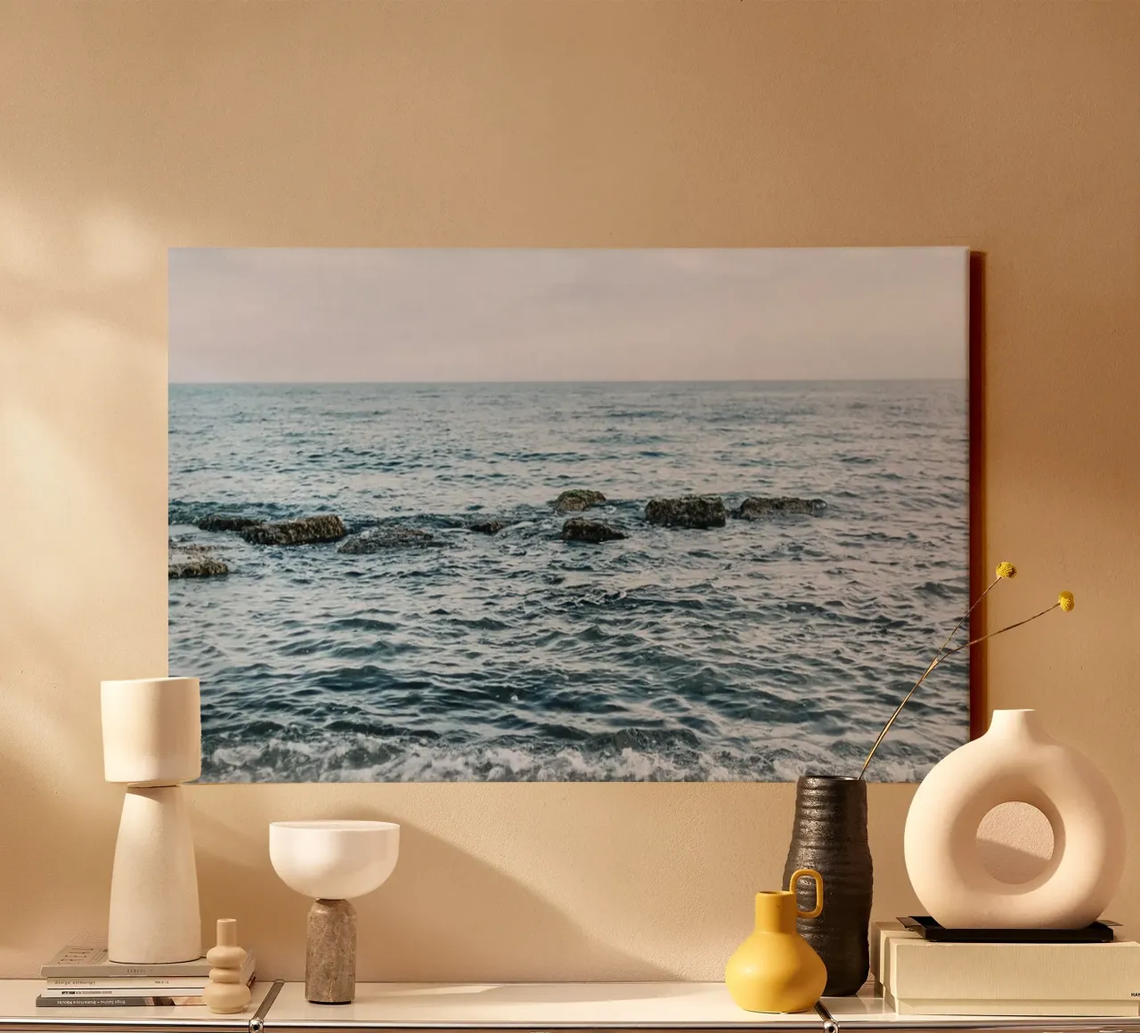 Quiete rustica tela con Cornice a cassetta da PhotoVibe Decor