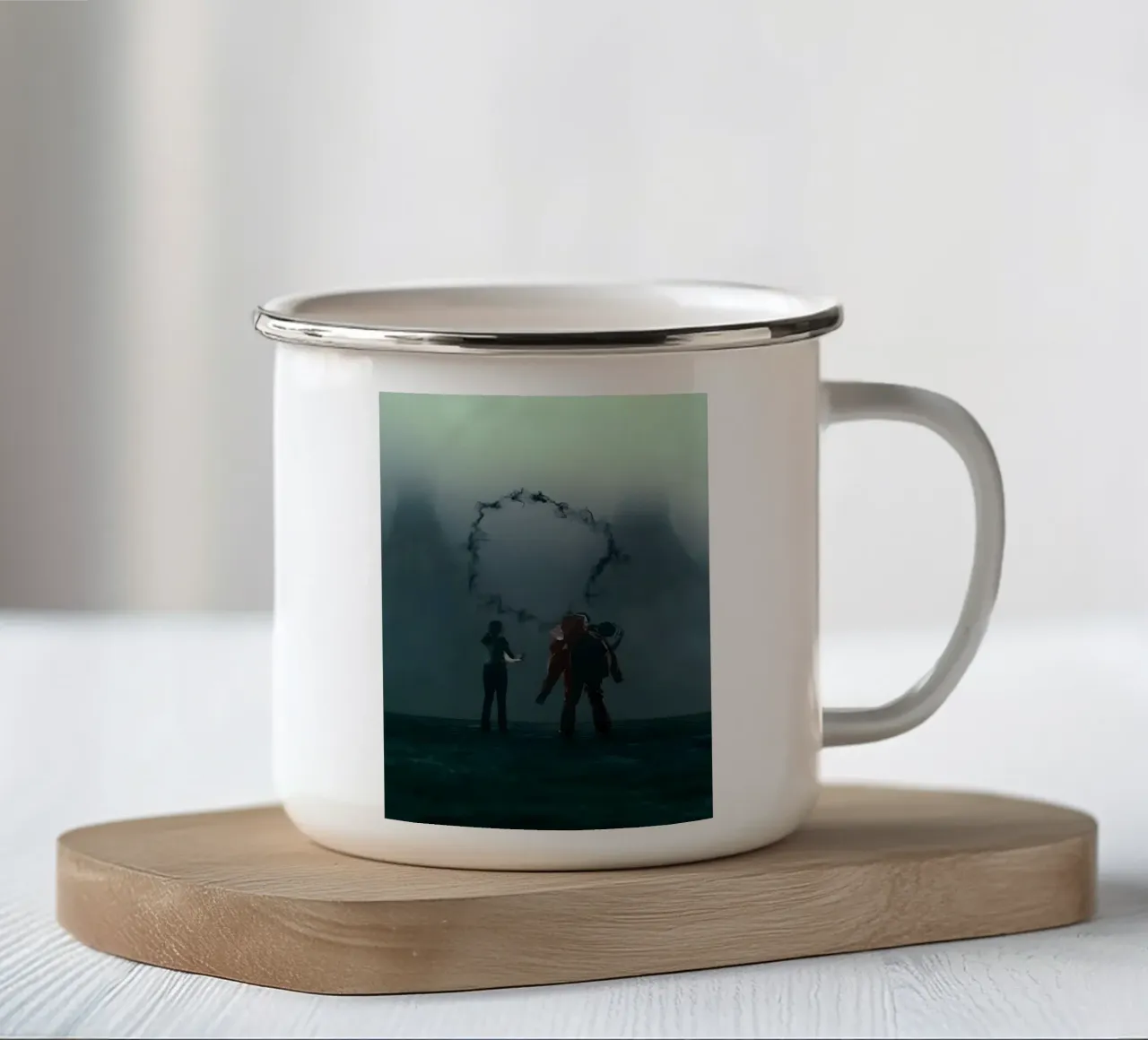Arrival tazza in smalto da Low poly art