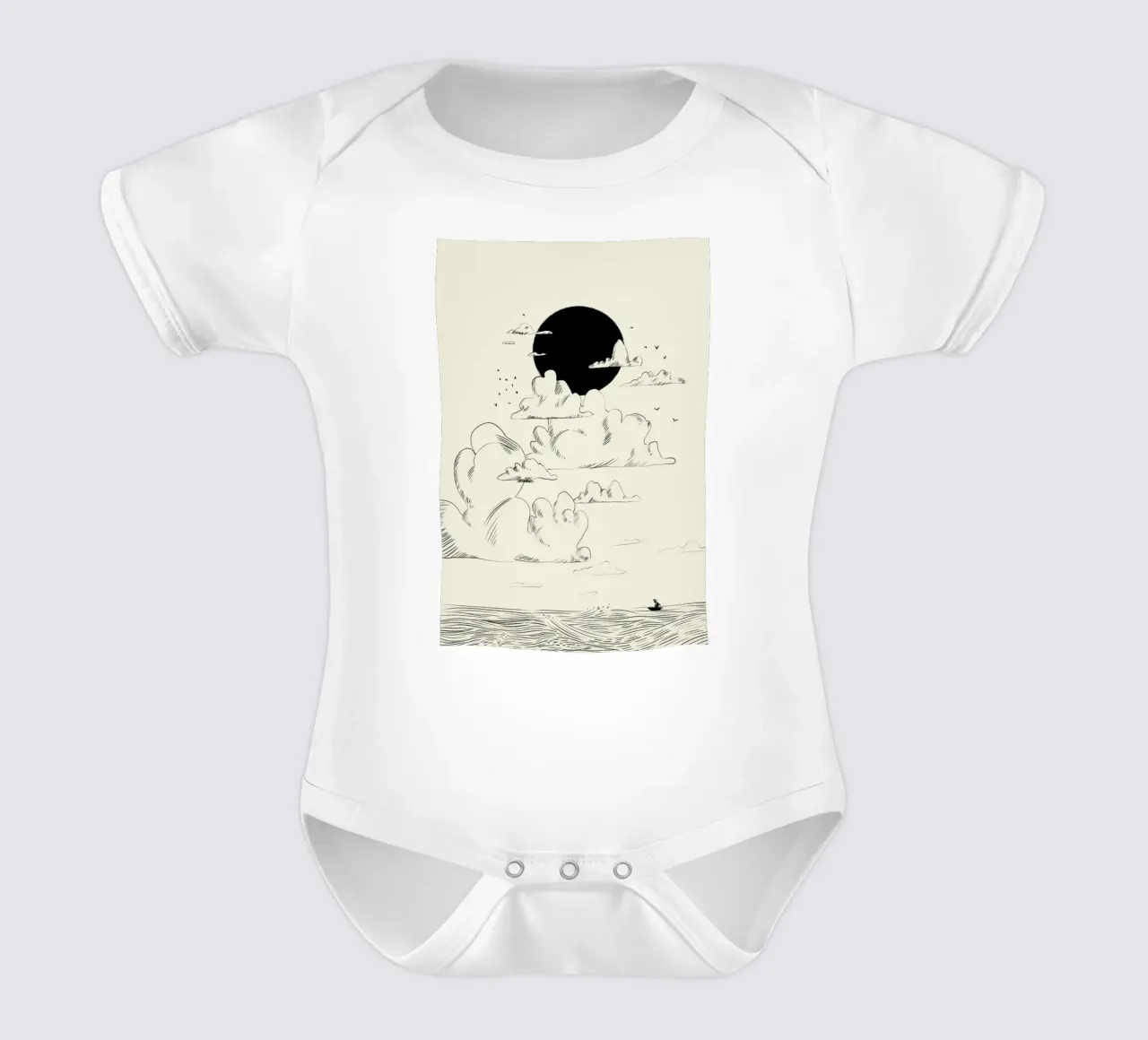Clouds Above body neonato maniche corte da Graphite