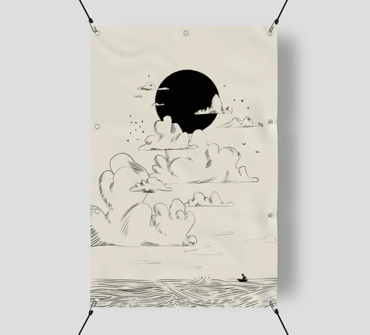 Clouds Above telo in pvc da Graphite