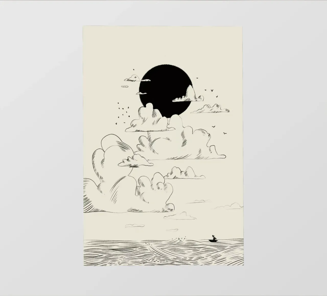 Clouds Above telo in pvc da Graphite