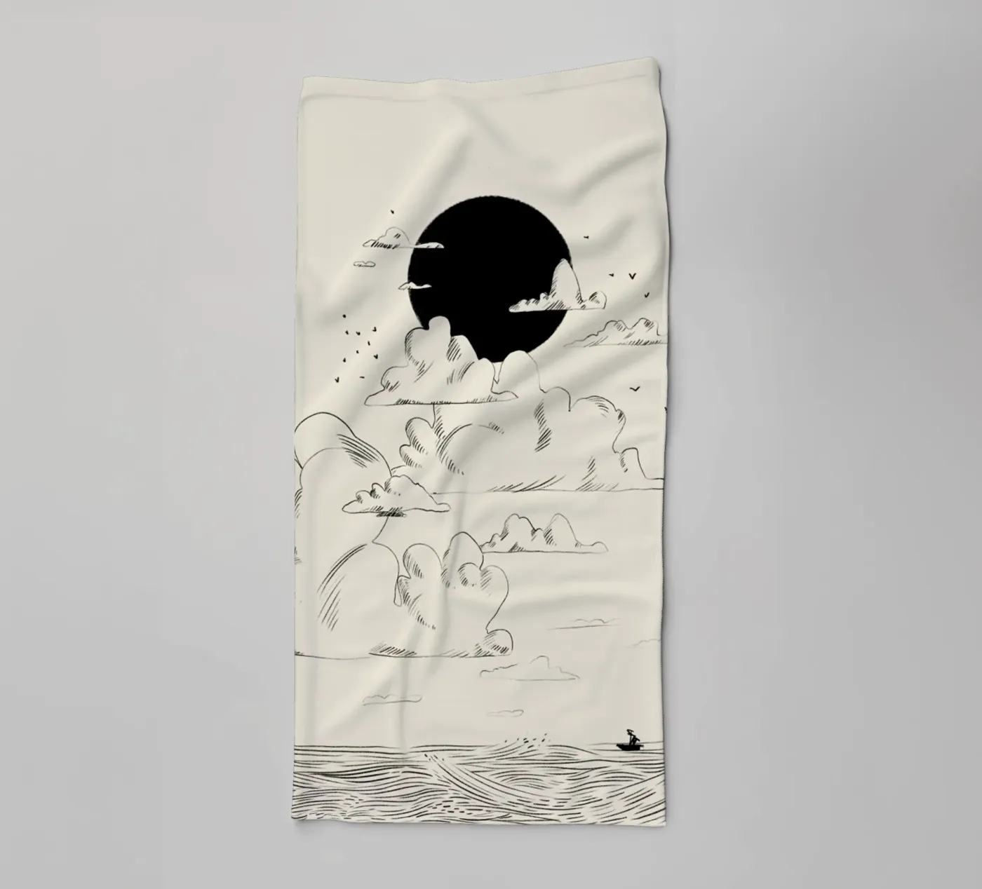 Clouds Above badhanddoek van Graphite