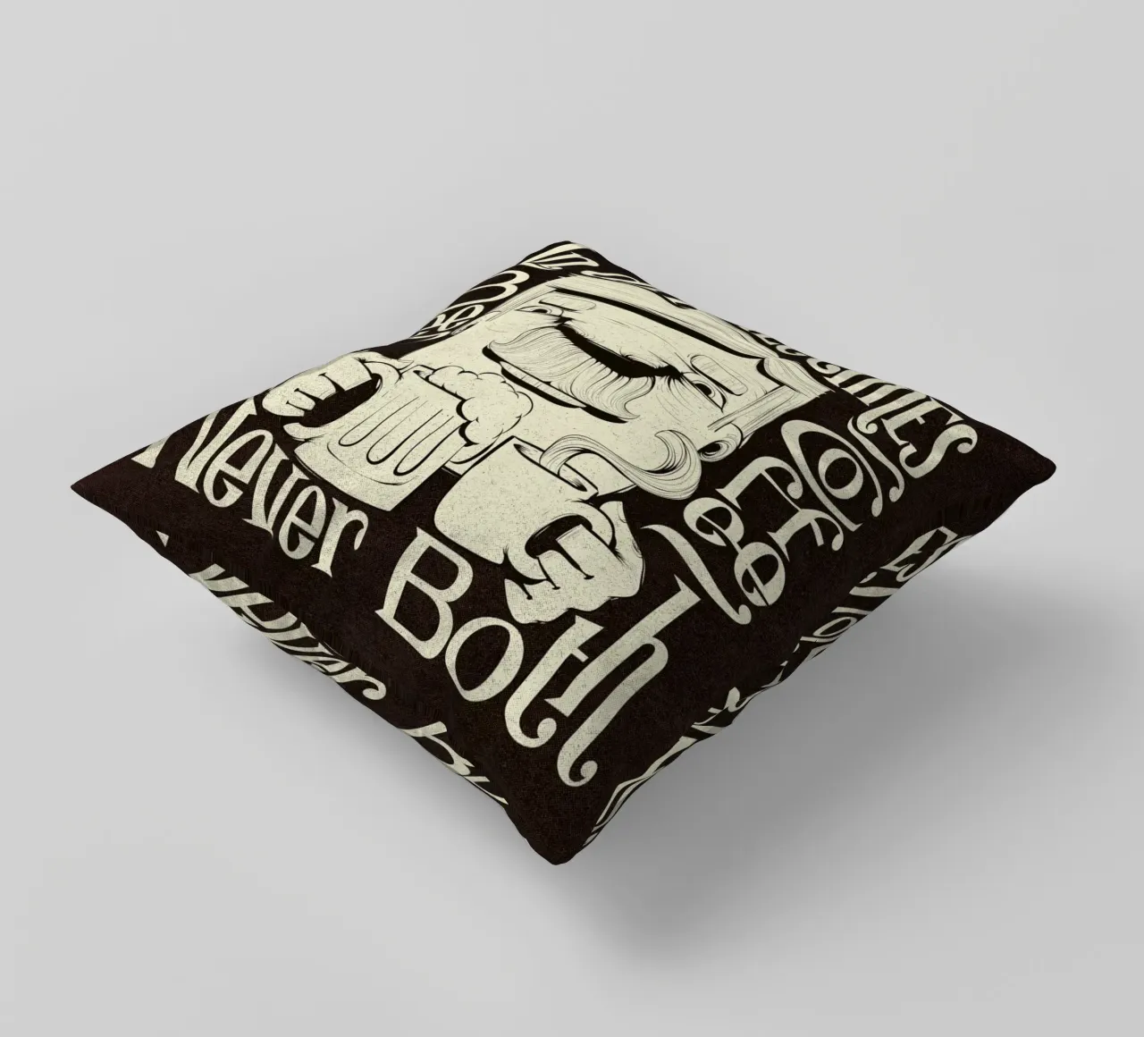 BEER OR COFFEE decorative cushion by Caio Beltrão