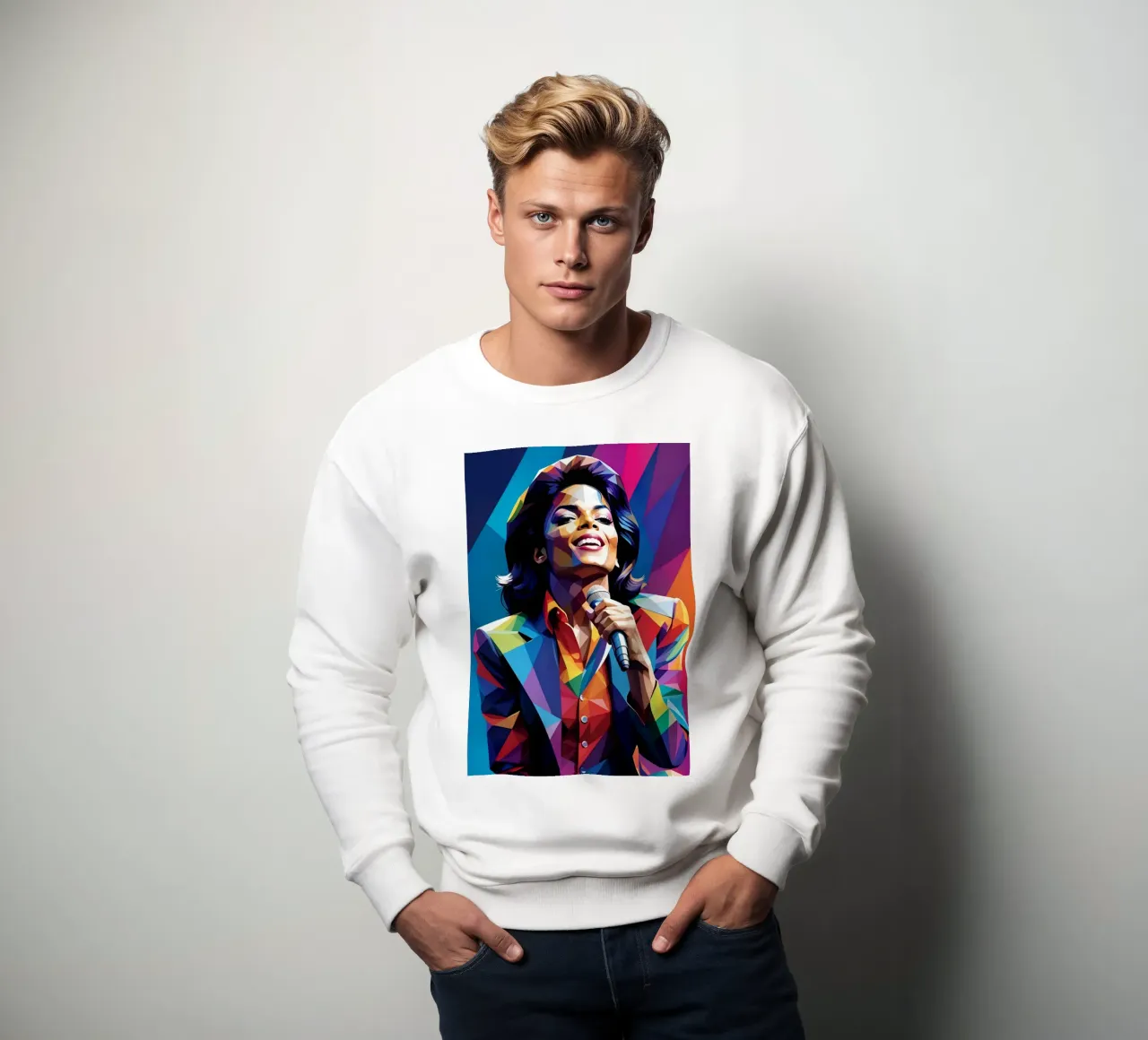 Michael Jackson, pop art colorata felpa da BONANZA