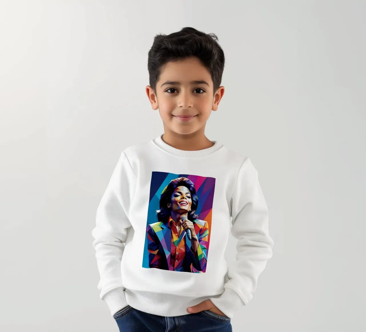 Michael Jackson, pop art colorata felpa bambino da BONANZA