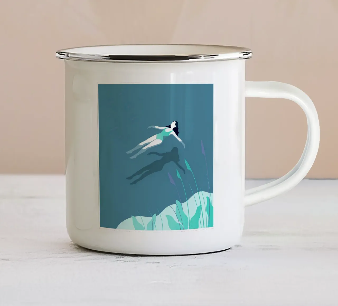 Nuoto tazza in smalto da maryde shop