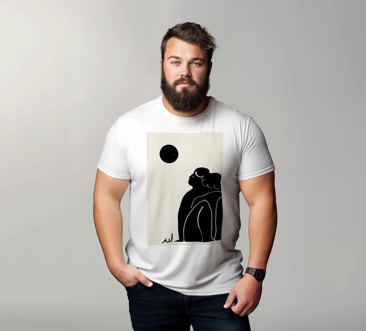 Moon Meditation 2 t-shirt da Graphite