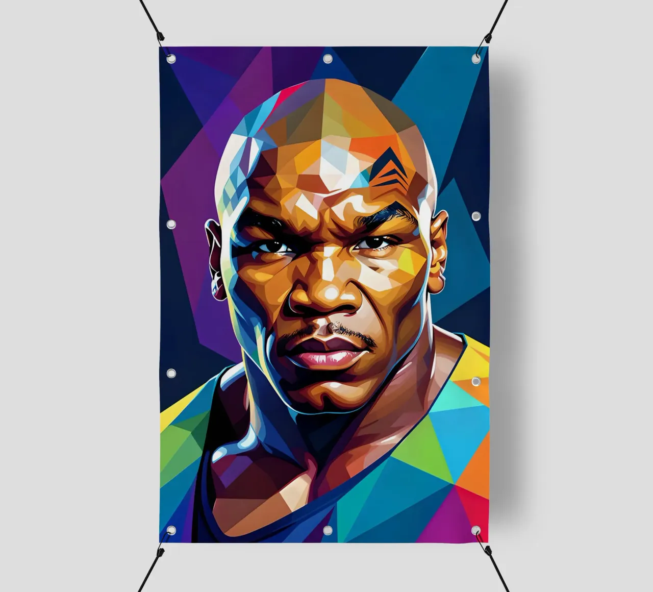 Mike Tyson pop art al neon telo in pvc da BONANZA