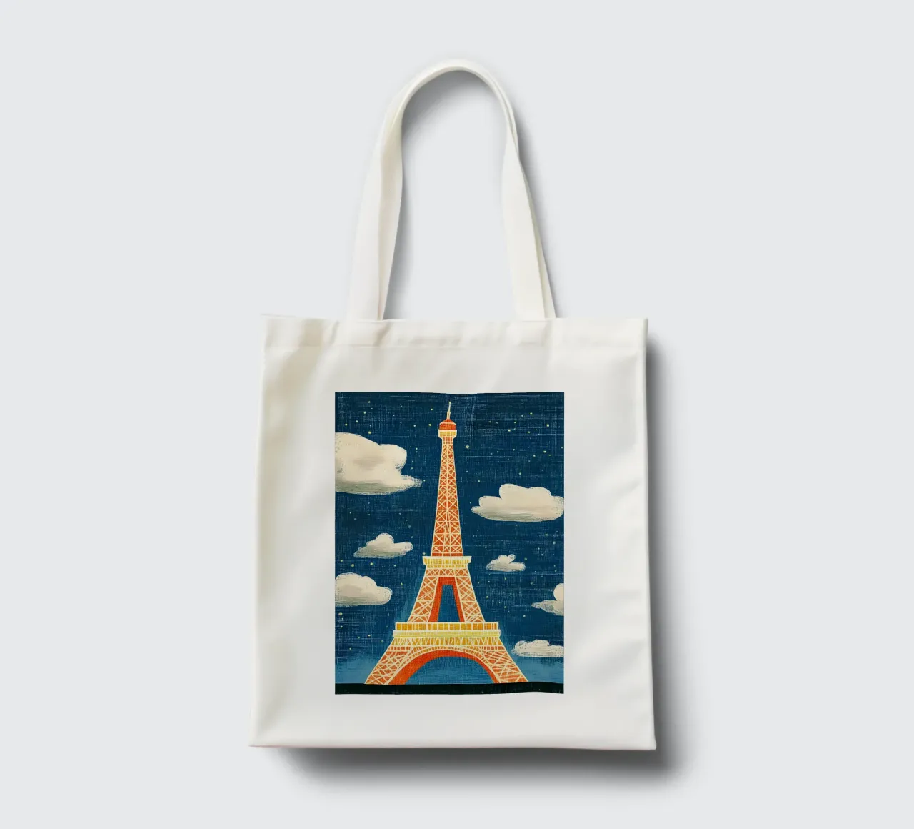 Torre Eiffel di notte borsa in juta da Curious Canvas