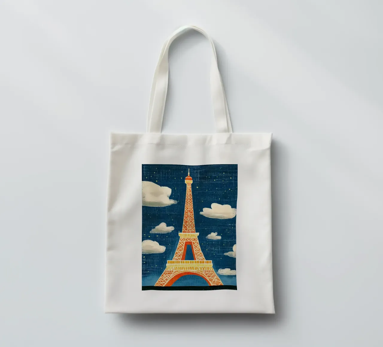 Torre Eiffel di notte borsa in juta da Curious Canvas