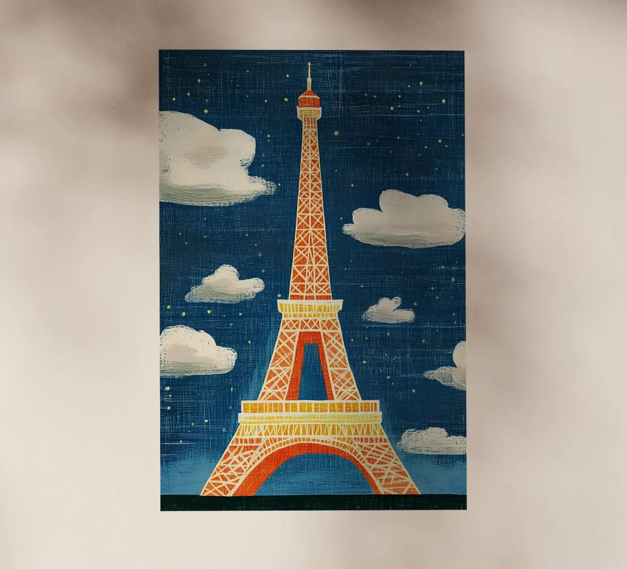 Eiffelturm bei Nacht Backlit Folie von Curious Canvas