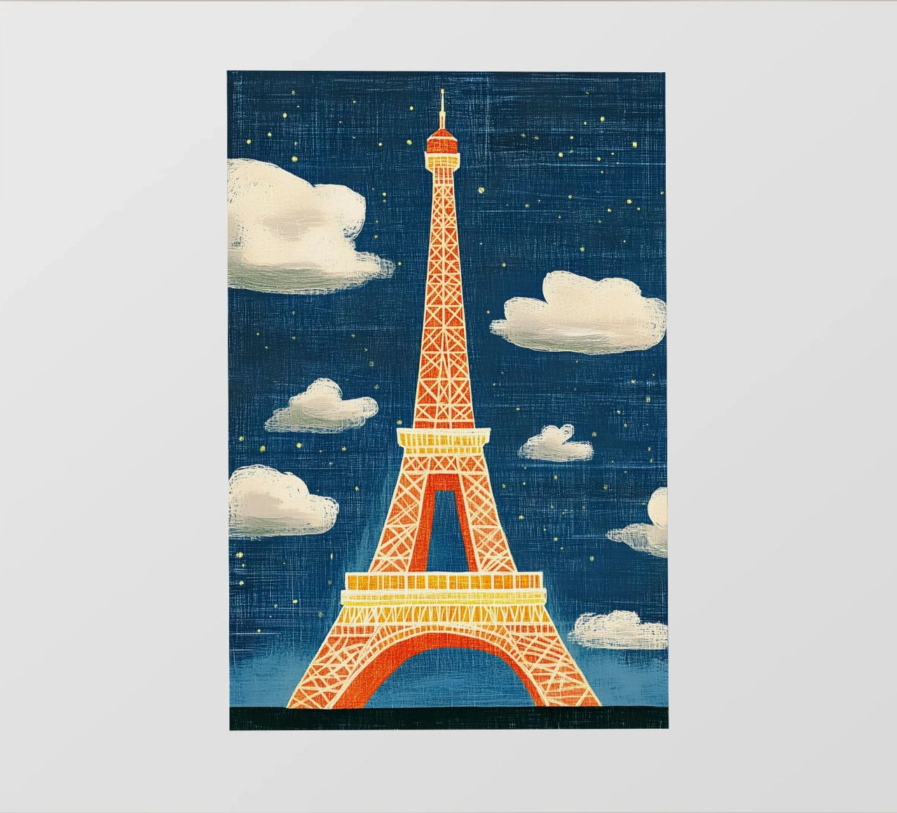 Torre Eiffel di notte pellicola backlit da Curious Canvas