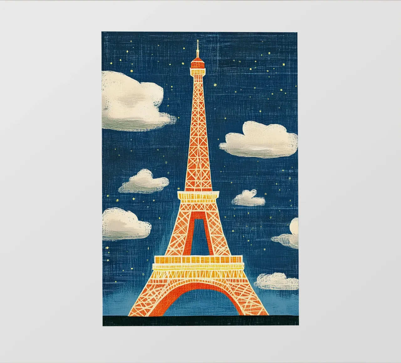 Eiffel Tower at night backlit film by Curious Canvas