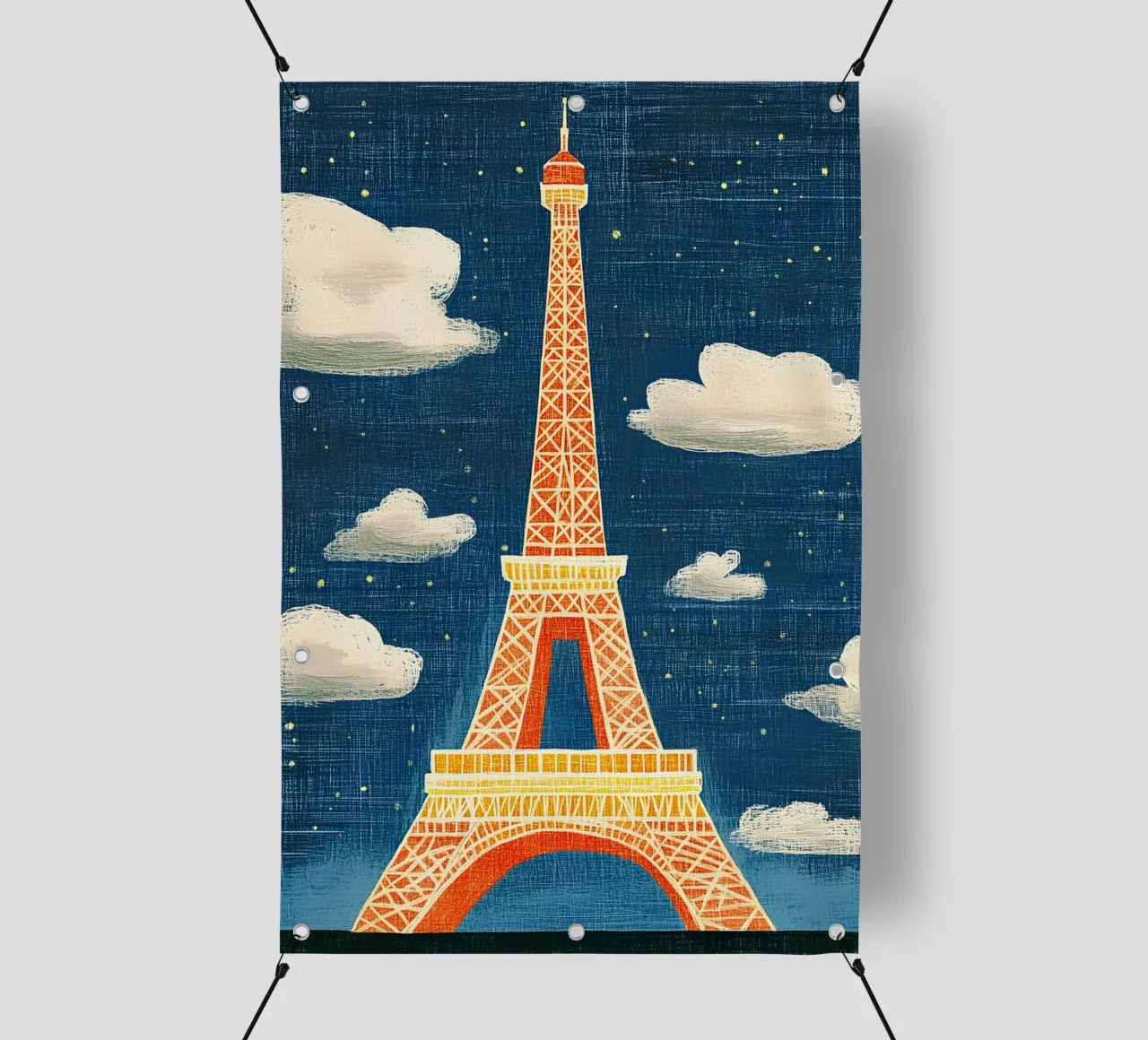 Eiffelturm bei Nacht PVC Plane von Curious Canvas