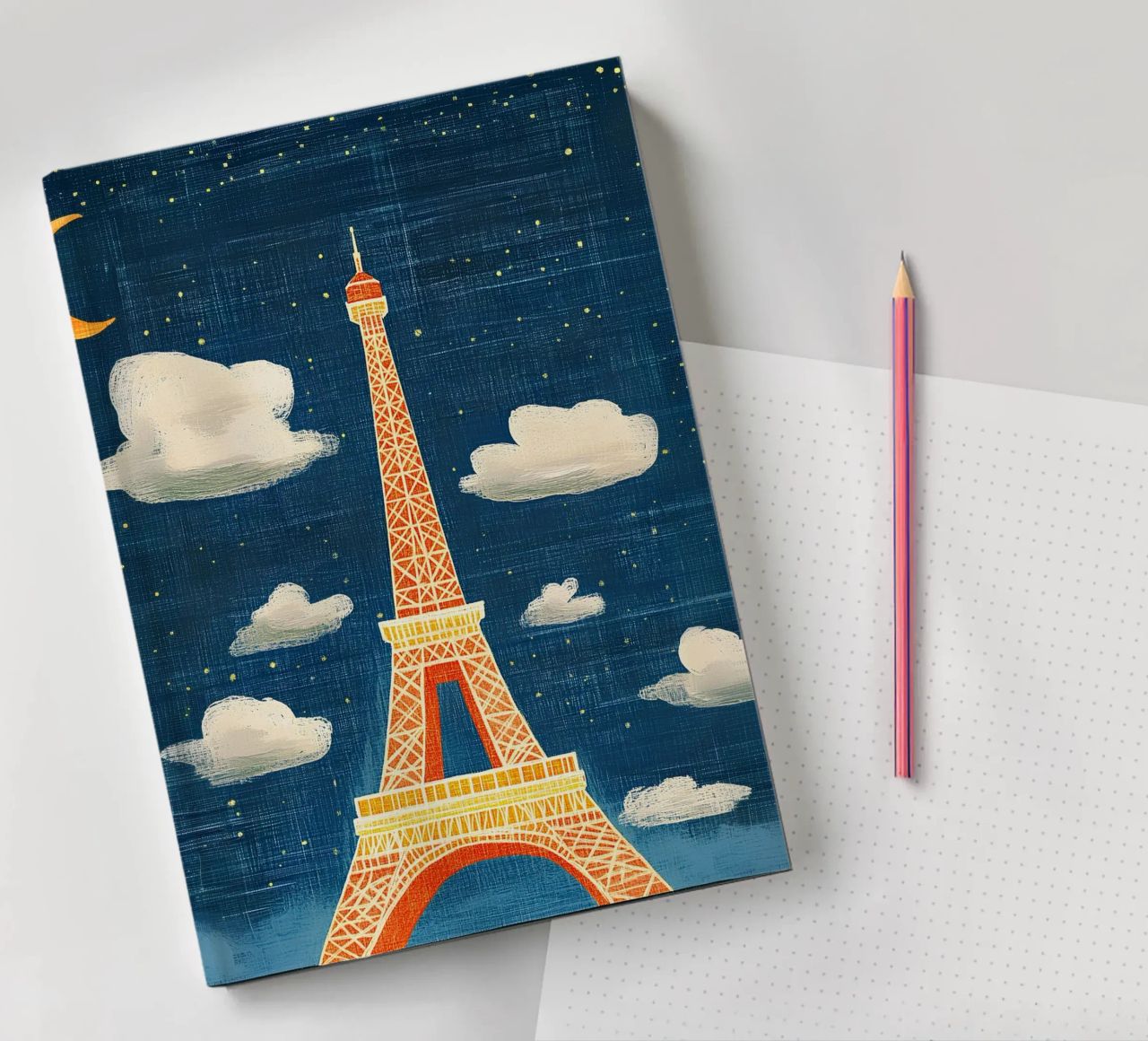 Torre Eiffel di notte diario da Curious Canvas