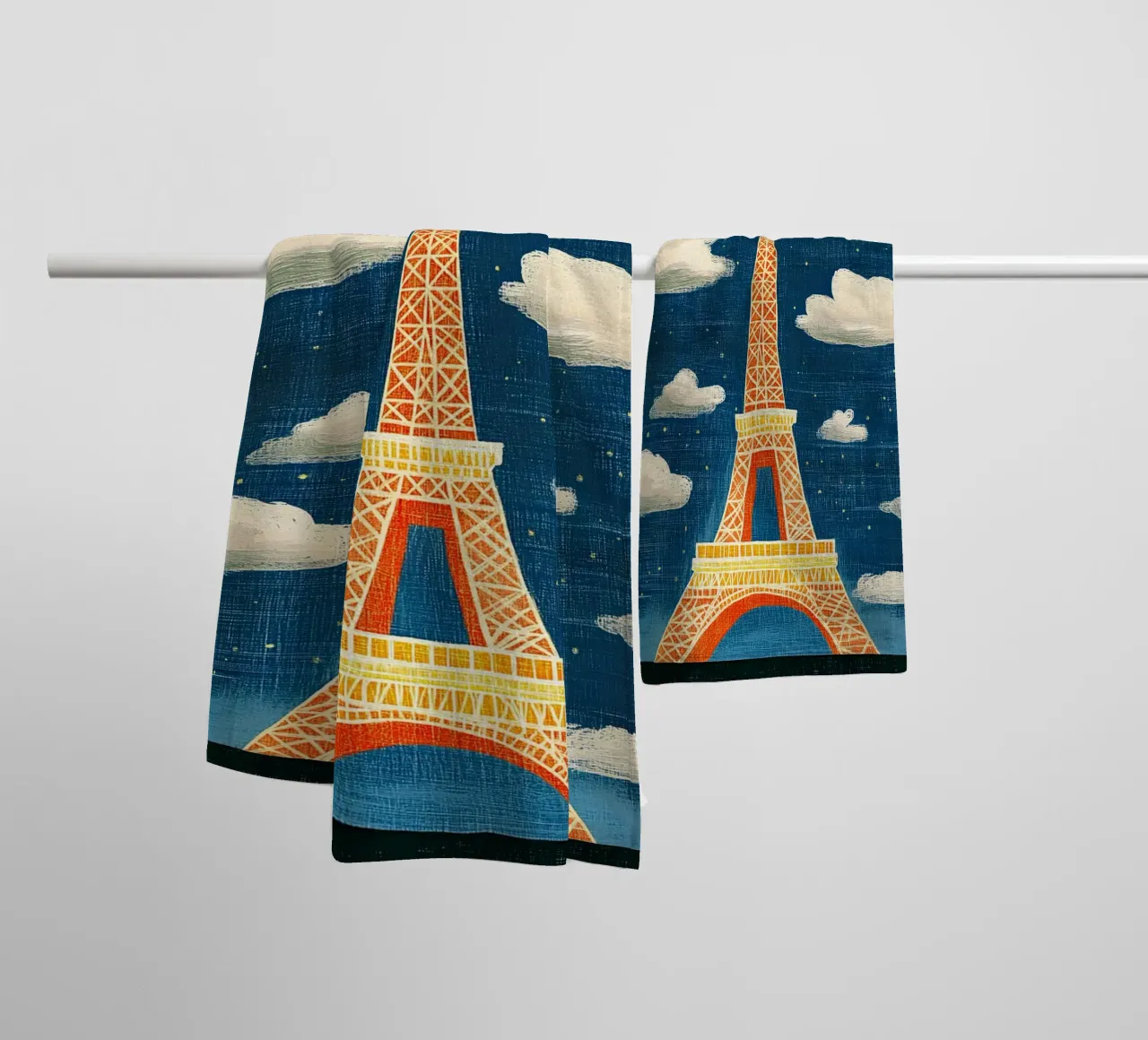 Torre Eiffel di notte asciugamano da bagno da Curious Canvas