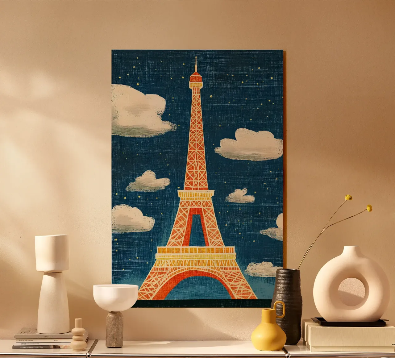 Torre Eiffel di notte plexiglass da Curious Canvas