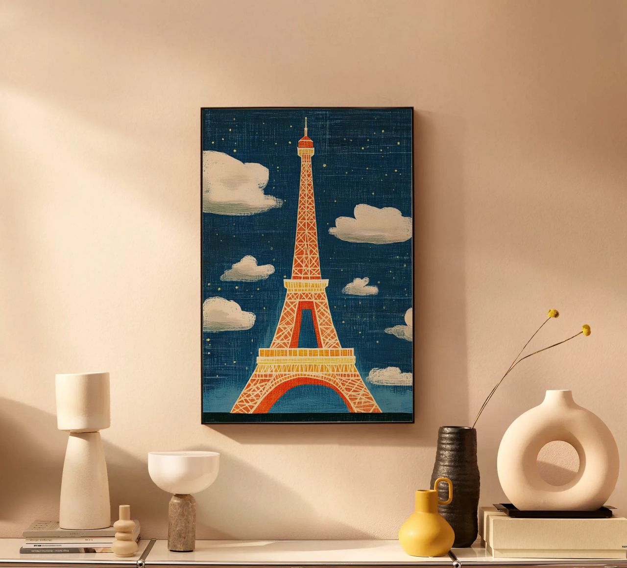 Torre Eiffel di notte alluminio dibond da Curious Canvas