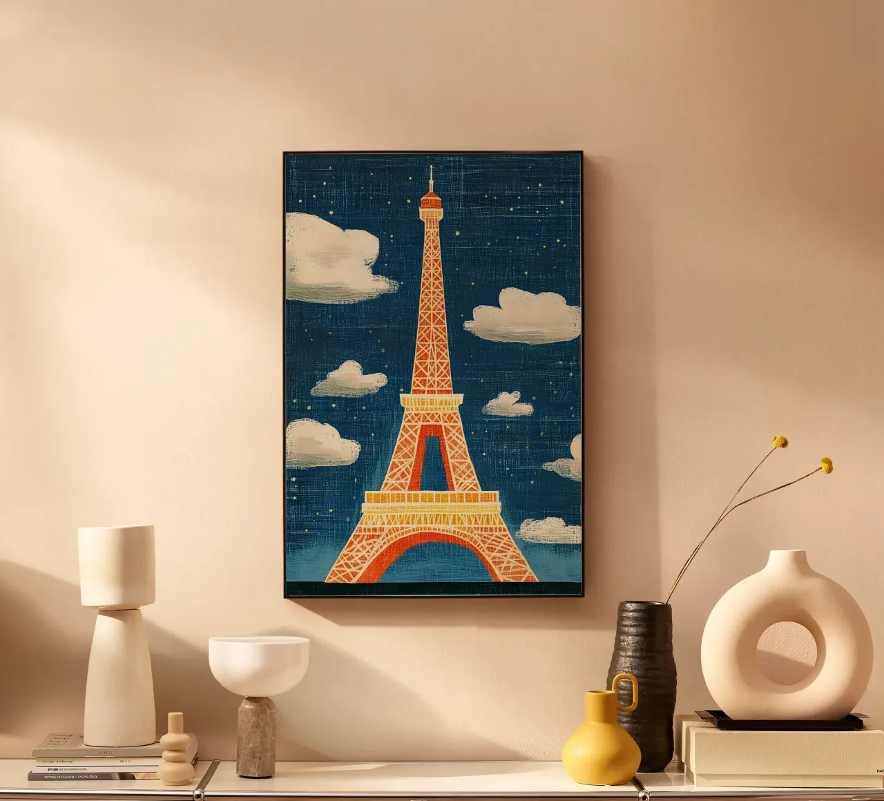 Torre Eiffel de noche aluminio dibond de Curious Canvas