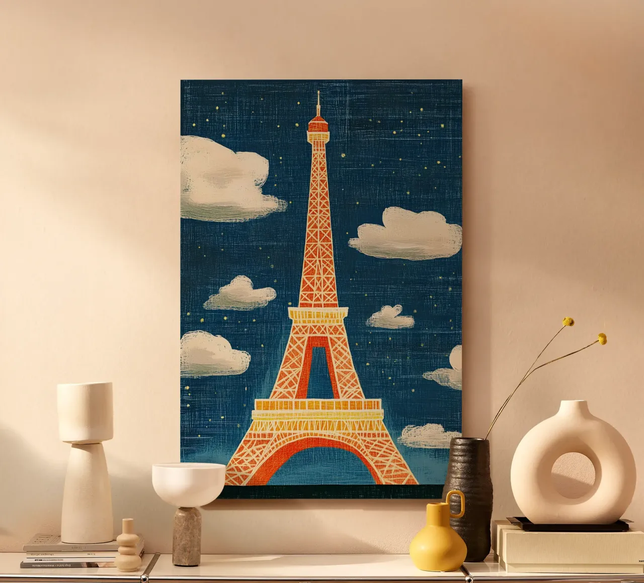 Torre Eiffel de noche aluminio dibond de Curious Canvas