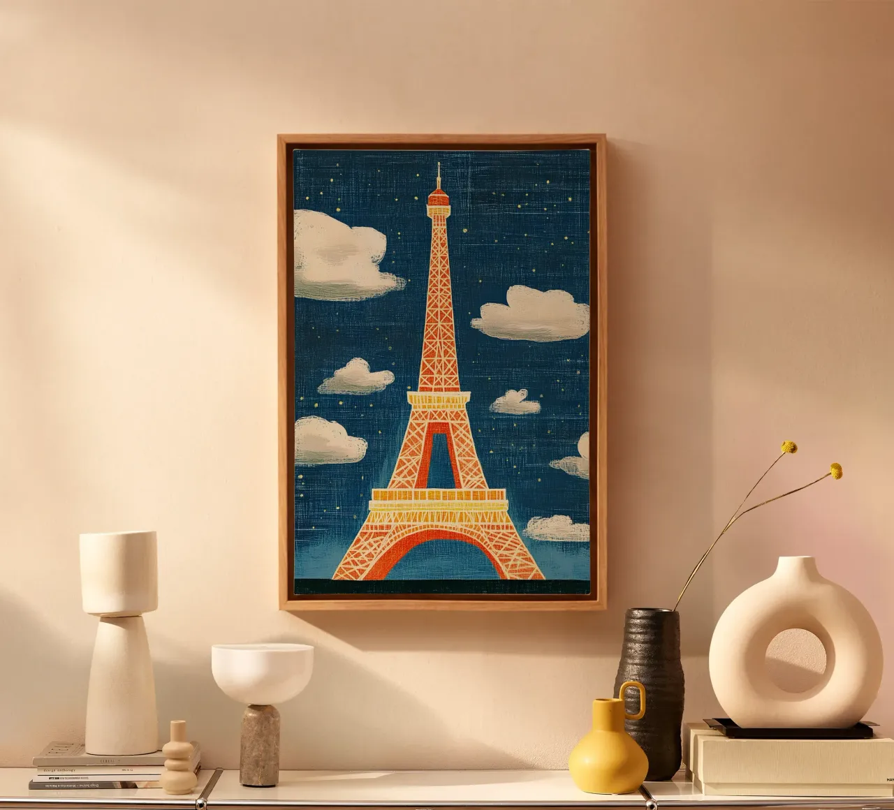 Torre Eiffel di notte tela da Curious Canvas