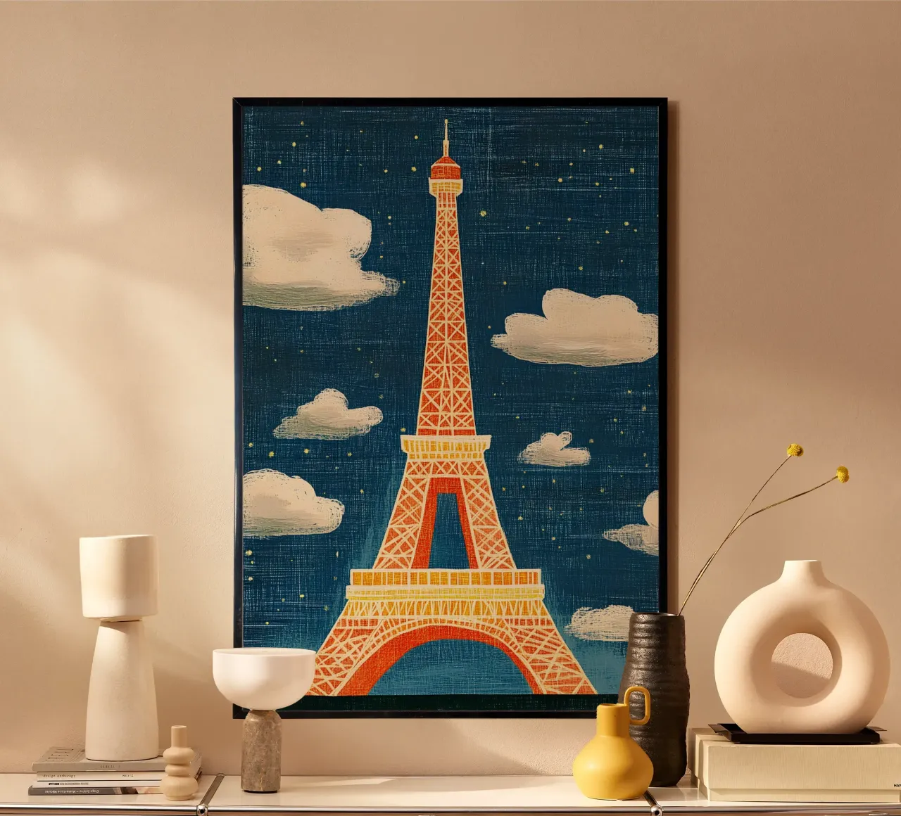 Torre Eiffel de noche poster de Curious Canvas