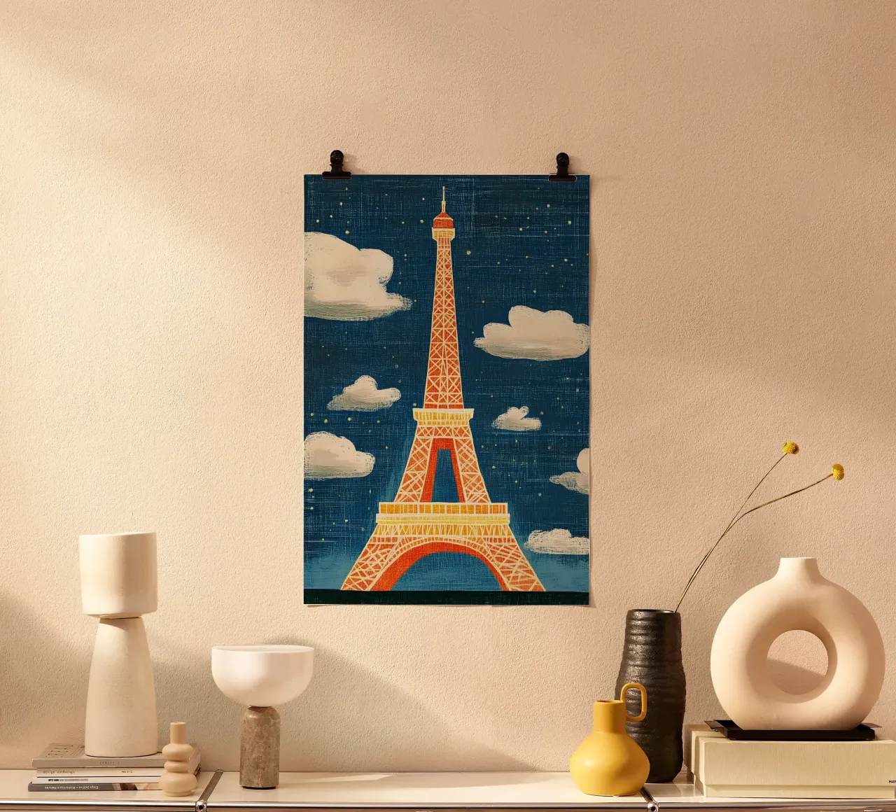 Torre Eiffel di notte carta hahnemühle da Curious Canvas