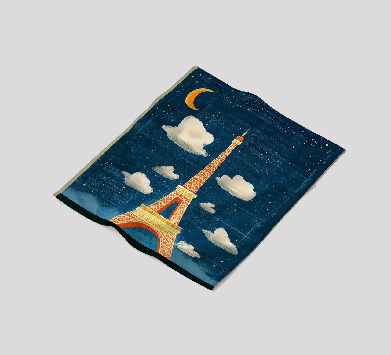 Torre Eiffel di notte coperta in pile da Curious Canvas