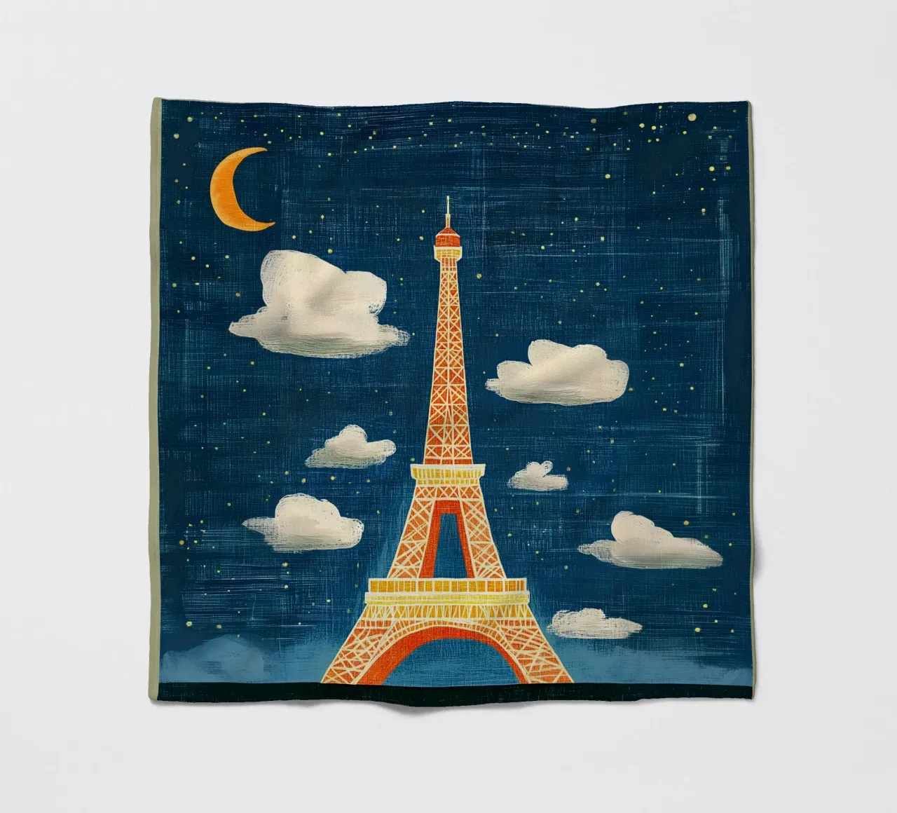 Torre Eiffel di notte coperta in pile da Curious Canvas