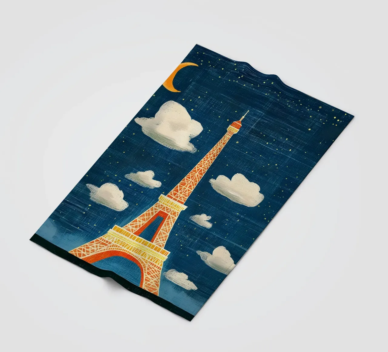 Torre Eiffel di notte coperta in pile da Curious Canvas